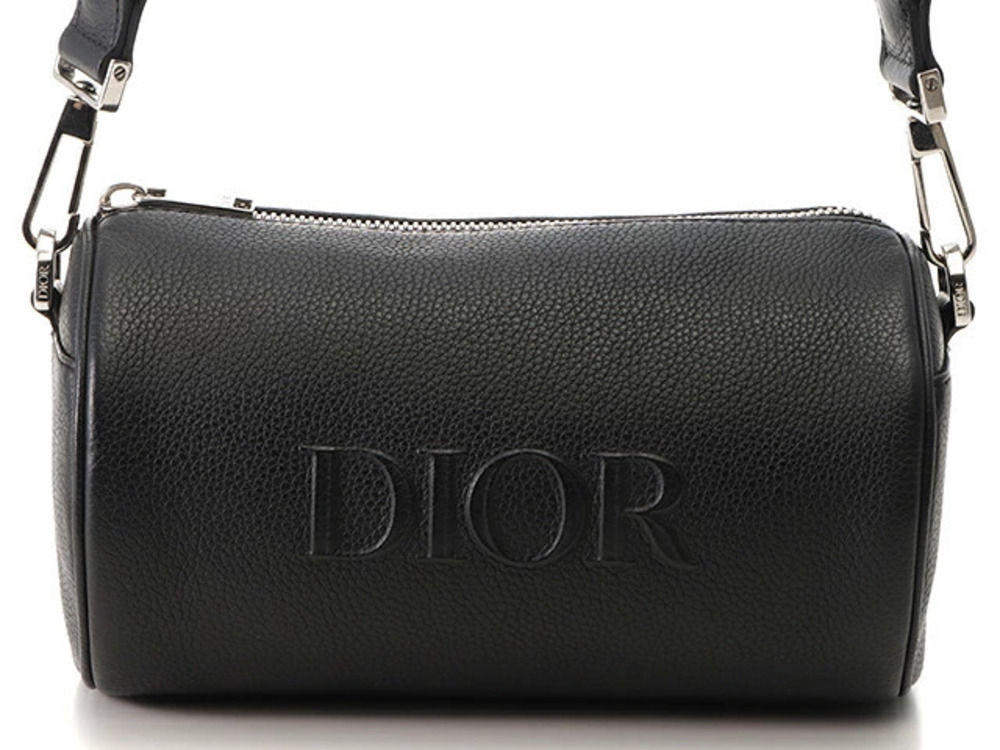 Christian Dior Roller Messenger Bag Black Leather